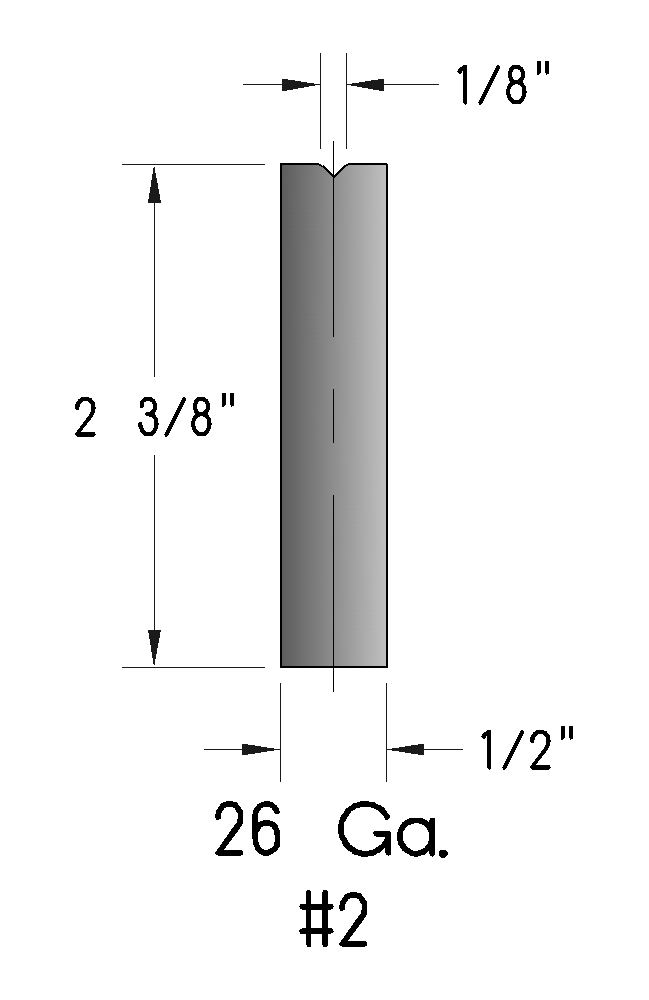 thumbnail image 2 of RITEWAY Press Brake Die 90 Degree 1/2 Inch V Opening - 24 Inch Forming Die #26 2 of 6